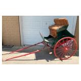 GOOD EARLY SOLID 2 WHEEL 1 HORSE CART