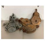 EARLY WOODEN PULLIES