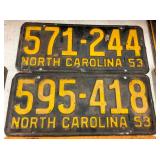 1953 NC LIC. TAGS