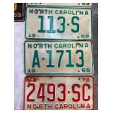 1969, 1970 NC LIC. TAGS