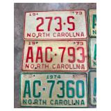 1973-74 NC LIC. TAGS