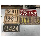 COLLECTION EARLY LIC. TAGS