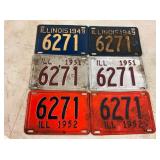 PAIRS IL LIC. TAGS 1949-52