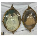 MATCHING VINTAGE BUBBLE GLASS PICTURES