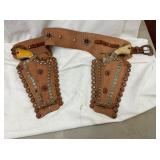 HOLSTER W/ PAIR SHERIFF CAST PISTOLS