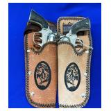 PAIR COYOTE CAP PISTOLS W/ HOLSTER