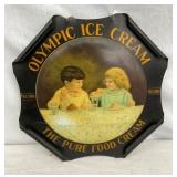 1915 OLYMPIC ICE CREAM TIN LITHO SIGN