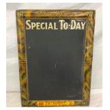 EARLY SPECIAL TODAY TIN LITHO MENU SIGN