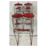 LANCE RACK W/ 4 JARS W/ LIDS