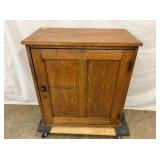 UNUSUAL OAK KEY CABINET W/ KEYS