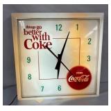 16" PLASTIC THINGS GO BETTER COKE CLOCK