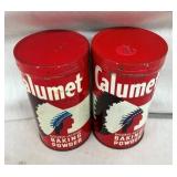 (2) 1 LB. CALUMET TINS W/INDIAN GRAPHICS