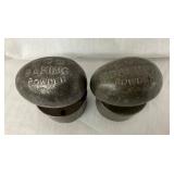 (2) RARE METAL EGG BAKING POWDER TINS