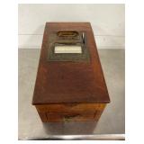 EARLY OAK RECEIPT BOX