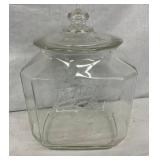 EMB. TAYLORS JAR W/ EMB. MAN AND LID