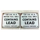 PAIR SSP WARNING SIGN PUMP PLATES 