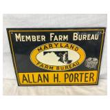 SST EMB. MARYLAND FARM BUREAU SIGN 