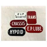 LOT OF 5 PORC. TACKER SIGNS 