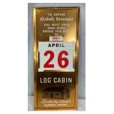 1940 OLD LOG CABIN WHISKEY CALENDAR