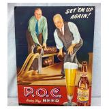 P.O.C. BEER CB EASEL BACK SIGN