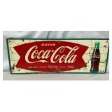 COCA COLA FISHTAIL SIGN W/ BOTTLE