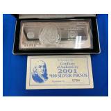 2001 4 TROY OZ $100 FRANKLIN