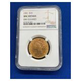 1901 $10 UNC GOLD LIBERTY HEAD