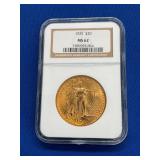 1925 $20 MS62 GOLD ST. GUARDENS
