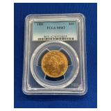 1881 $10 PCGS MS62 GOLD LIBERTY HEAD