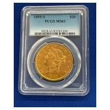 1895 S $20 PCGS MS61 GOLD LIBERTY HEAD