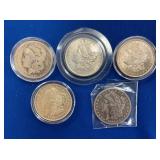 MORGAN SILVER DOLLARS 1884,1887 O, 1921