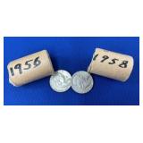 (40) 1956,1958 SILVER FRANKLIN HALVES
