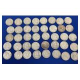 (40) SILVER FRANKLIN HALVES 1949,1948D
