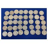 (40) SILVER FRANKLIN HALVES 90%