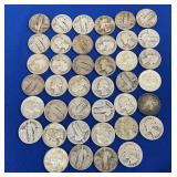 (40) SILVER QUARTERS 90%