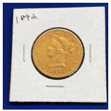 1892 GOLD $10 LIBERTY HEAD