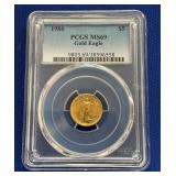 1986 $5 PCGSMS69 GOLD EAGLE