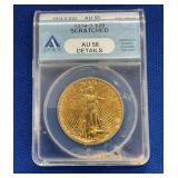 1914 S $20 GOLD AU58 EAGLE