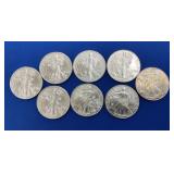 (8) UNC 1997 SILVER AMERICAN EAGLES