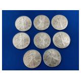 (8) 2007 UNC SILVER AMERICAN EAGLES