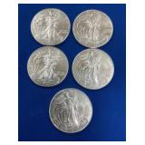 (5) 2014 UNC SILVER AMERICAN EAGLES