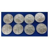 (8) UNC. SILVER AMERICAN EAGLES
