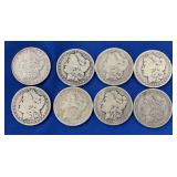 (8) MORGAN SILVER DOLLARS 1898-S