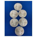 (6) 2019 UNC SILVER AMERICAN