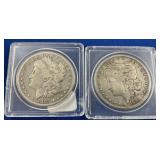 (2) MORGAN SILVER DOLLARS 1883-S, 1885