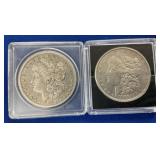 (2) MORGAN SILVER DOLLARS 1883-S, 1885