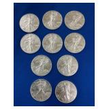 (10) UNC 1921 SILVER AMERICAN EAGLES