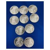 (10) SILVER 1 TROY OZ. ROUNDS