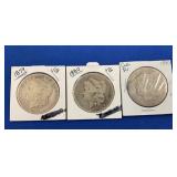 MORGAN SILVER DOLLARS 1879-O,1880-O,1890