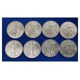 (8) 2018 UNC SILVER AMERICAN EAGLES